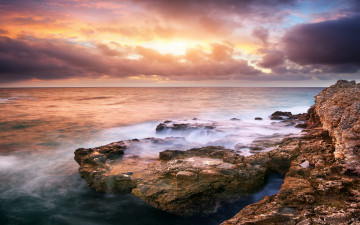 Картинка природа восходы закаты камни небо море закат sea nature landscape sky sunset