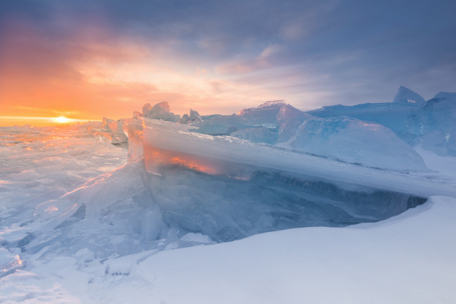 Обои картинки фото природа, айсберги и ледники, байкал, озеро, солнце, зима, лёд