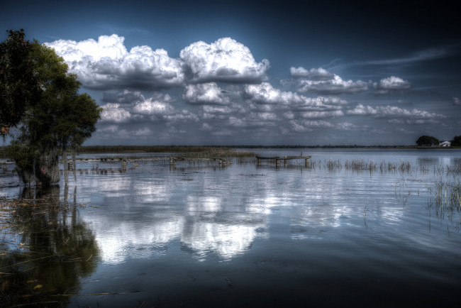 Обои картинки фото природа, реки, озера, небо, облака, озеро, отражения