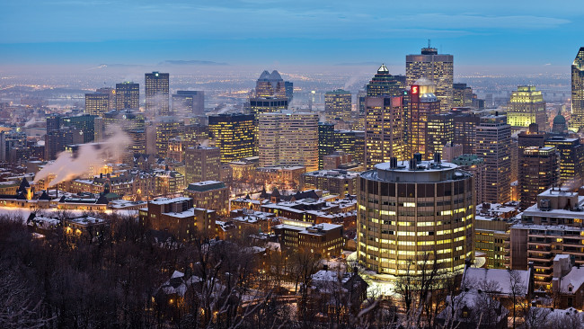 Обои картинки фото города, монреаль , канада, небокребы, панорама, зима