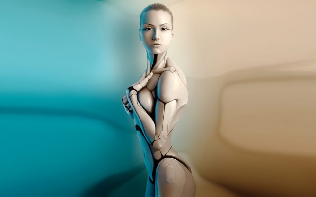 Обои картинки фото фэнтези, роботы,  киборги,  механизмы, девушка, робот, киборг
