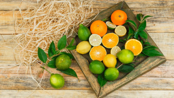 обоя еда, цитрусы, лайм, лимон, апельсин