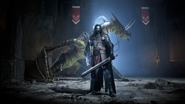 Обои картинки фото видео игры, century,  age of ashes, воин, дракон