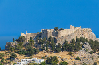 обоя lindos, rhodes, greece, города, - дворцы,  замки,  крепости