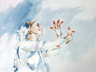 Картинка рисованные люди танцовщица индианка