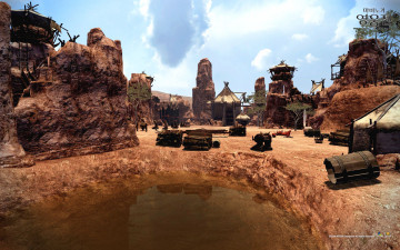 Картинка видео игры vindictus бочки ров камни