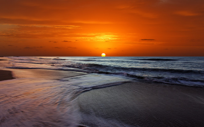 Обои картинки фото природа, восходы, закаты, море, солнце, закат