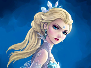 Картинка рисованные люди fan art frozen the snow queen девушка корона