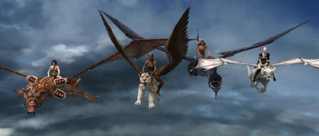 Картинка 3д+графика фантазия+ fantasy полет драконы