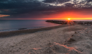 Картинка природа восходы закаты океан пляж заря