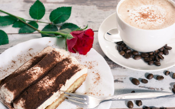 Картинка еда пирожные +кексы +печенье coffee sweet dessert tiramisu cream торт тирамису rose пирожное десерт сладкое