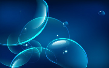 Картинка 3д+графика абстракция+ abstract синий пузыри
