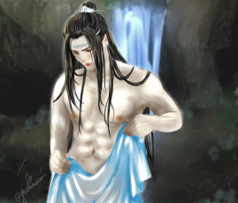 Картинка аниме mo+dao+zu+shi лань ванцзи водопад источник