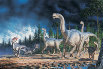 Картинка рисованные животные динозавры