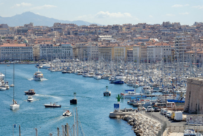 Обои картинки фото порт, марселе, франция, корабли, порты, причалы, катера, лодки, яхты, город