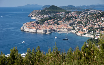 Картинка города дубровник хорватия побережье море панорама