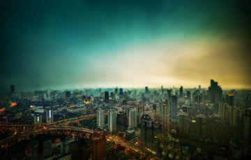Картинка города шанхай китай hdr азия
