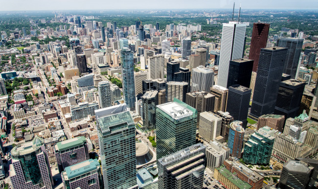Обои картинки фото города, торонто, канада, здания, панорама, мегаполис