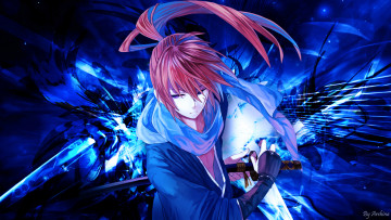 Картинка аниме rurouni+kenshin меч himura kenshin арт мужчина