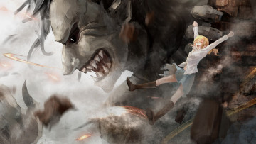 Картинка аниме shingeki+no+kyojin арт девушка атака титанов christa renz ymir
