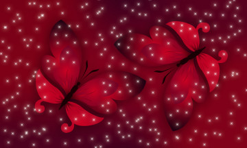 Картинка векторная+графика животные бабочки весна настроение красный свет