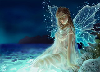 Картинка фэнтези феи фея девушка ночь