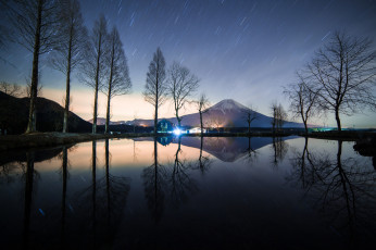 Картинка природа реки озера озеро гора деревья вечер