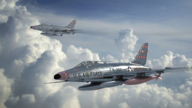 Обои картинки фото авиация, 3д, рисованые, v-graphic, полет, облака, самолеты