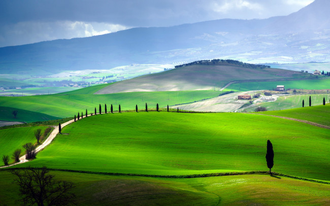 Обои картинки фото italy, tuscany, природа, дороги
