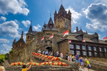 Картинка города кохем+ германия замок туристы
