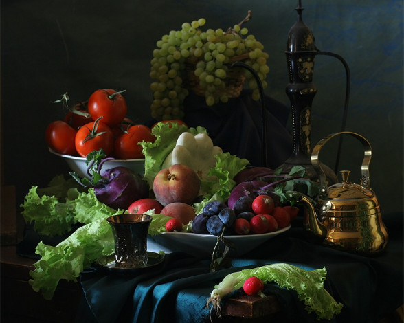 Обои картинки фото ира, быкова, фрукты, овощи, еда, натюрморт