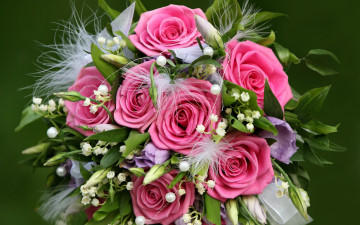 Картинка цветы букеты композиции розы ландыши