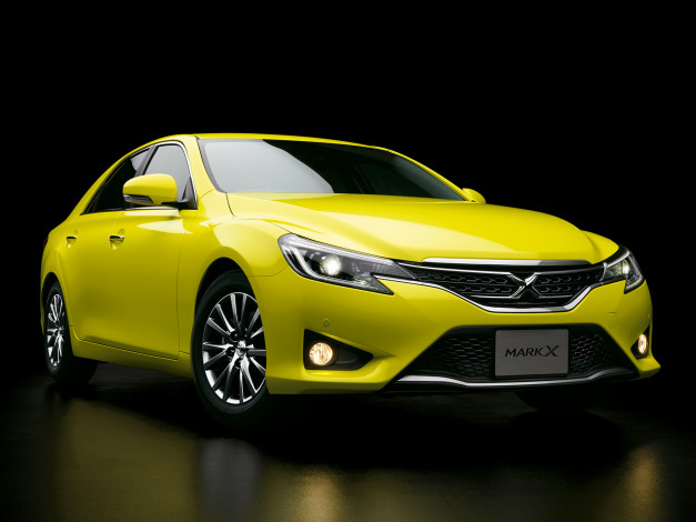 Обои картинки фото автомобили, toyota, grx130, yellow, label, желтый, 2014г, s-package, x, 250g, mark