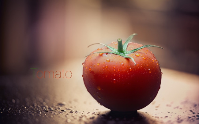 Обои картинки фото еда, помидоры, помидор, капли, стол, томат