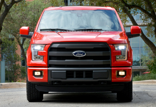 Обои картинки фото автомобили, ford, supercrew, красный, xlt, 2014г, f-150