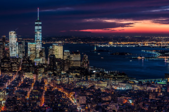 Картинка города нью-йорк+ сша город нью йорк ночь вечер огни