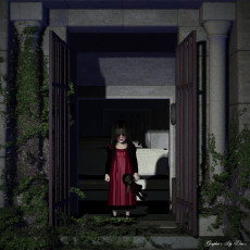 Картинка 3д графика horror ужас девушка кукла дверь