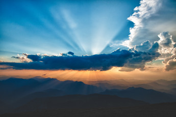Картинка природа восходы закаты горы облака