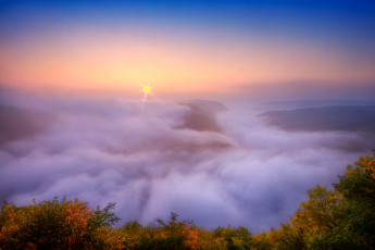 Картинка природа восходы закаты утро туман