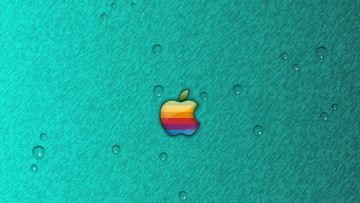 Картинка компьютеры apple фон логотип яблоко цвета капли