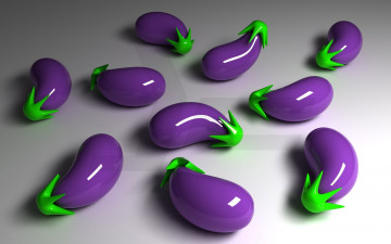 Картинка 3д графика другое фиолетовые баклажаны блики
