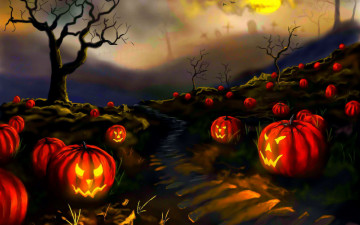 Картинка праздничные хэллоуин тыквы