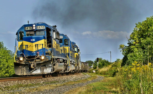 Обои картинки фото техника, локомотивы, цистерны, рельсы, железная, дорога