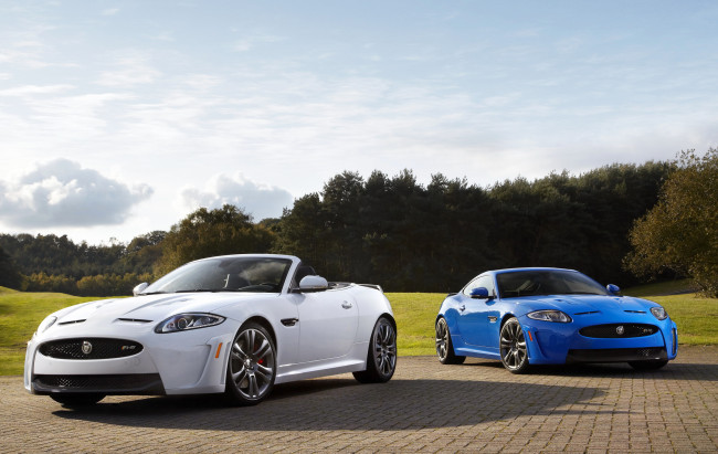 Обои картинки фото 2012 jaguar xkr-s, автомобили, jaguar, кабриолет, два, голубой, белый