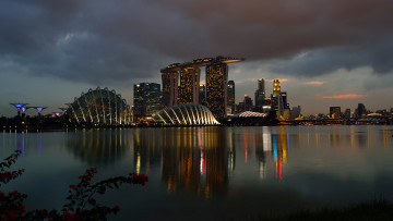 Картинка города сингапур+ сингапур ночь казино marina bay sands