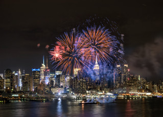 Картинка города нью-йорк+ сша огни ночь