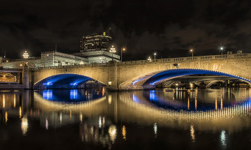 Картинка города -+мосты огни ночь