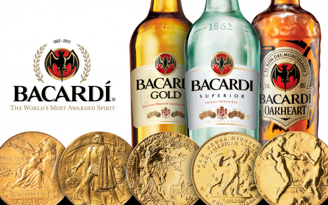 Обои картинки фото бренды, bacardi, медали