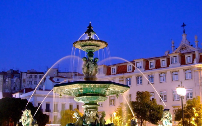Обои картинки фото города, лиссабон , португалия, фонтан