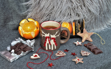 Картинка еда напитки +Чай чай апельсин шоколад декор
